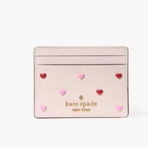 Kate Spade Boxed Madison Heart Studs Small Slim Card Holder NWT KK200